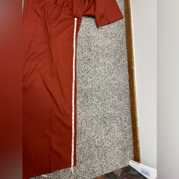 Anthropologie Rustic Orange Wide Leg Flowy Textured Waist  Tie Dress Pants 8T - Picture 11 of 11